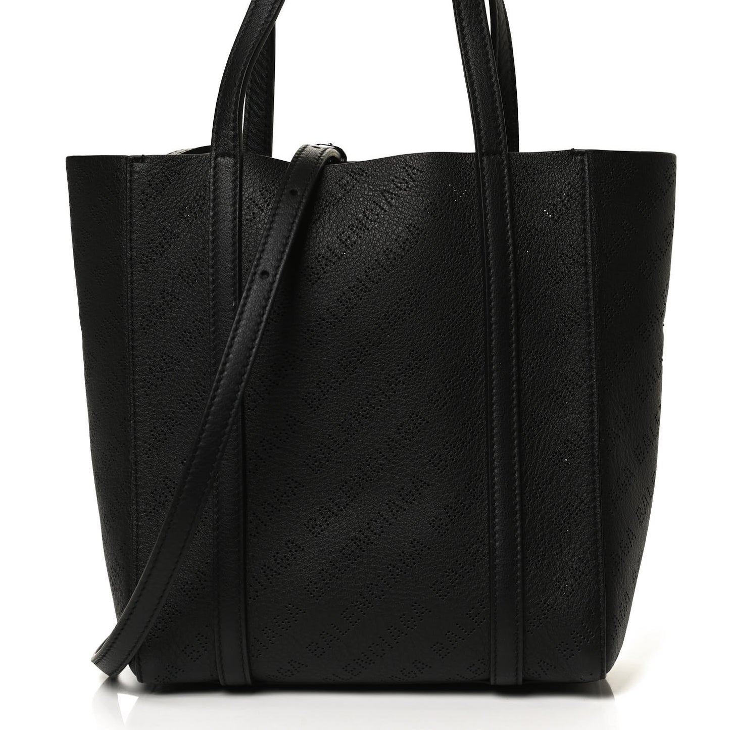 Smooth Calfskin Logo Perforated XXS Everyday Tote Black