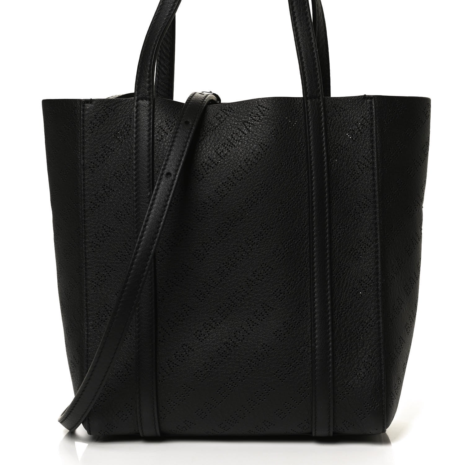 Balenciaga Smooth Calfskin Logo Perforated XXS Everyday Tote Black 6 of 8