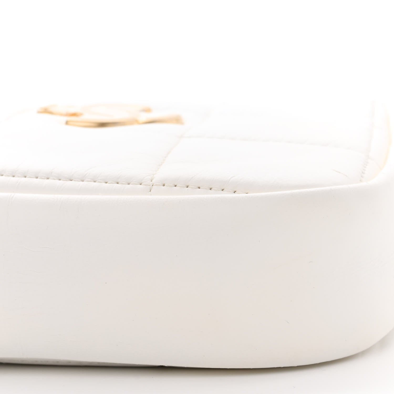 Chanel Lambskin Quilted Diamond Clutch With Chain White 9 of 12