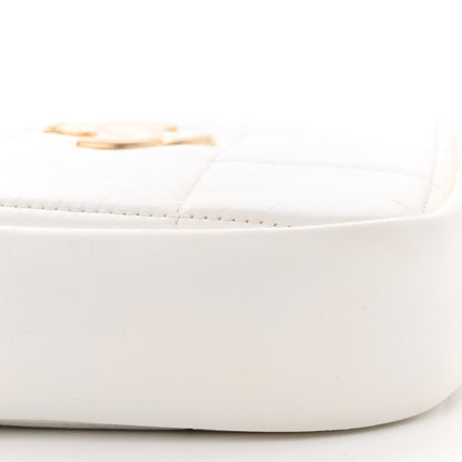 Chanel Lambskin Quilted Diamond Clutch With Chain White 9 of 12