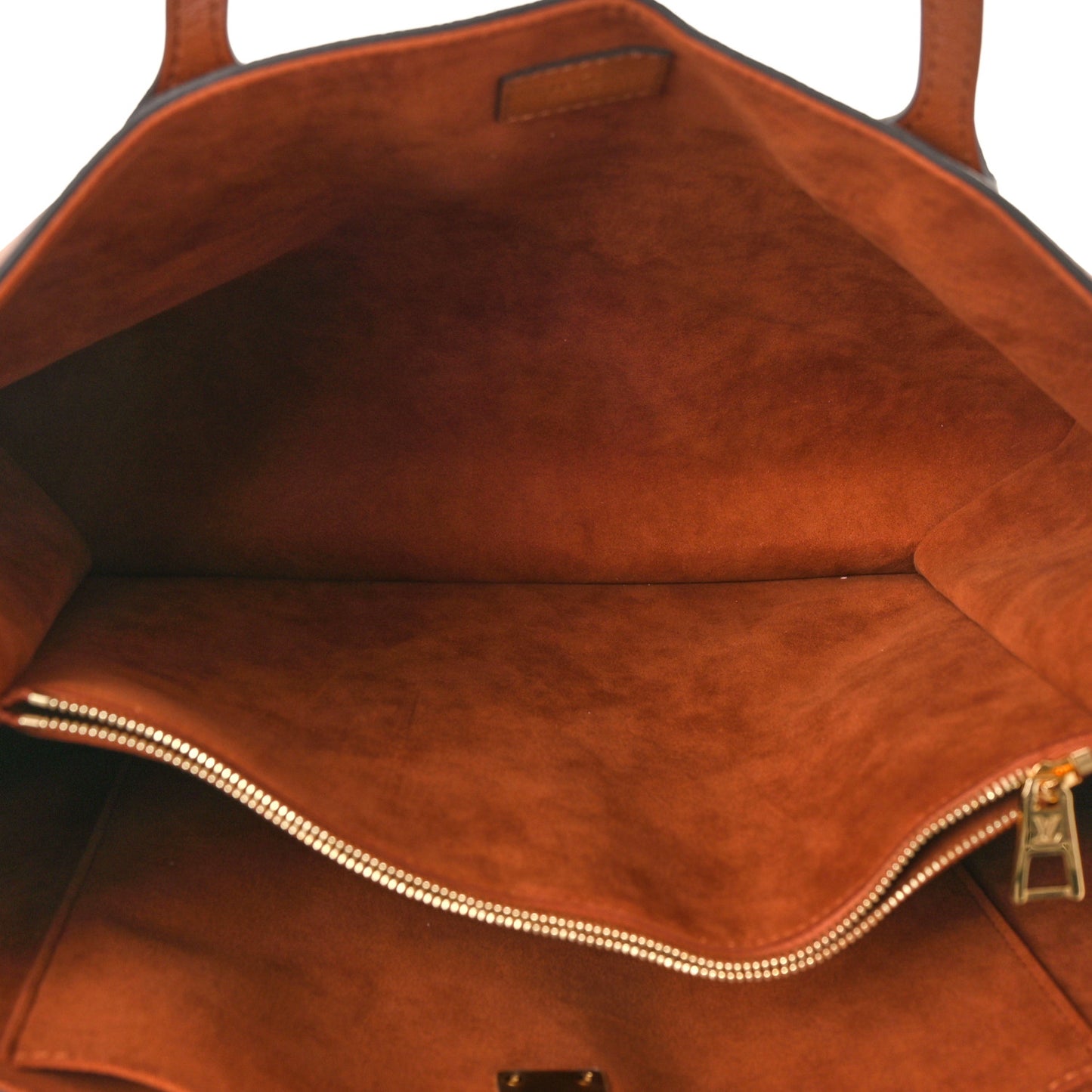Grained Calfskin Lockme Shopper Chataigne