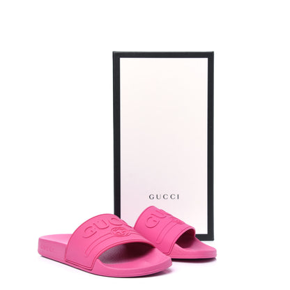 Gucci Rubber Womens Logo Slide Sandals 36 Fuchsia 8 of 8