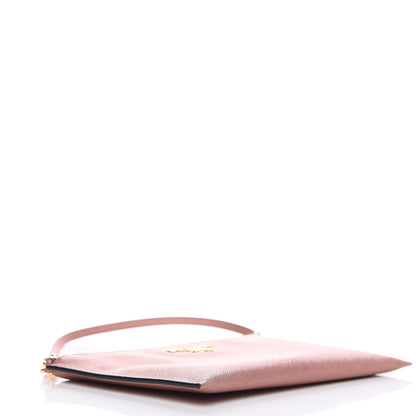 Prada Metallic Saffiano Small Flat Pouch Antico Mordore 4 of 7