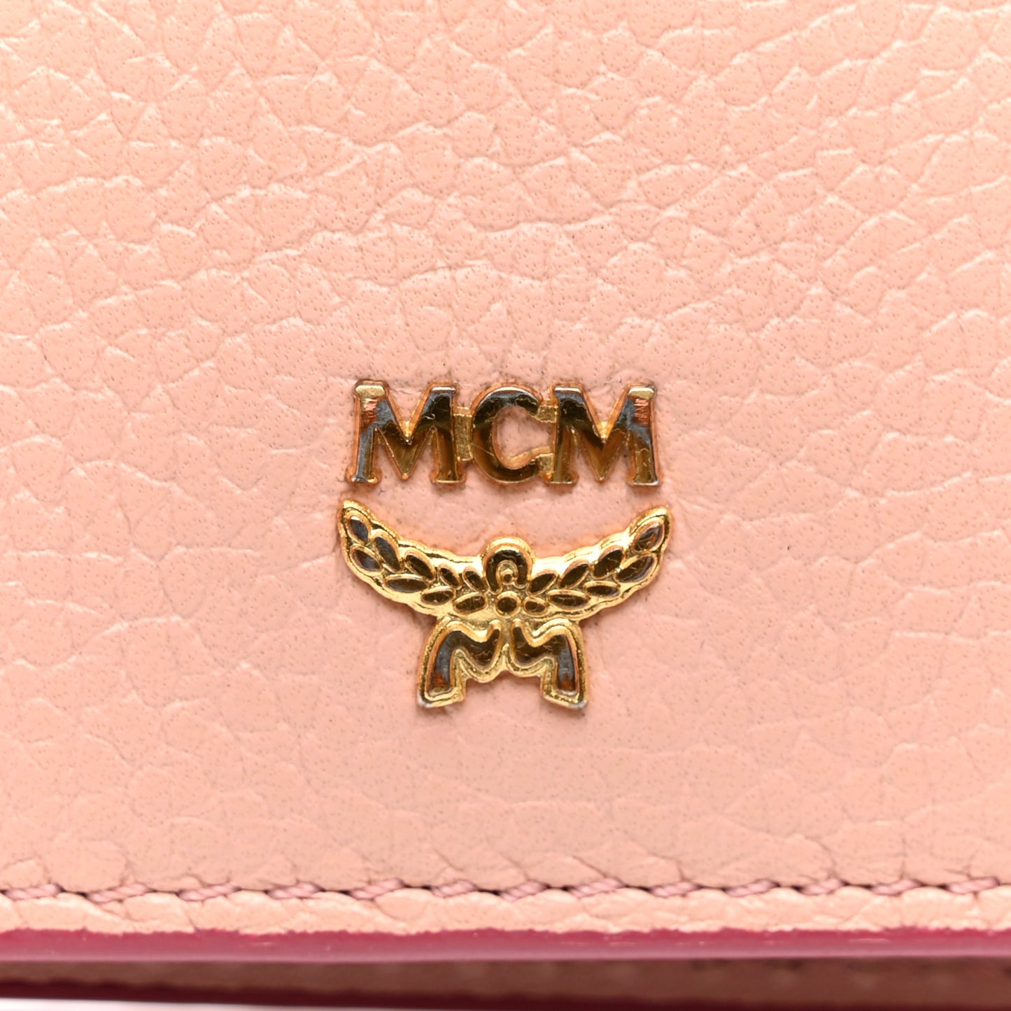 Grained Calfskin Mina Mini Wallet Pink Blush