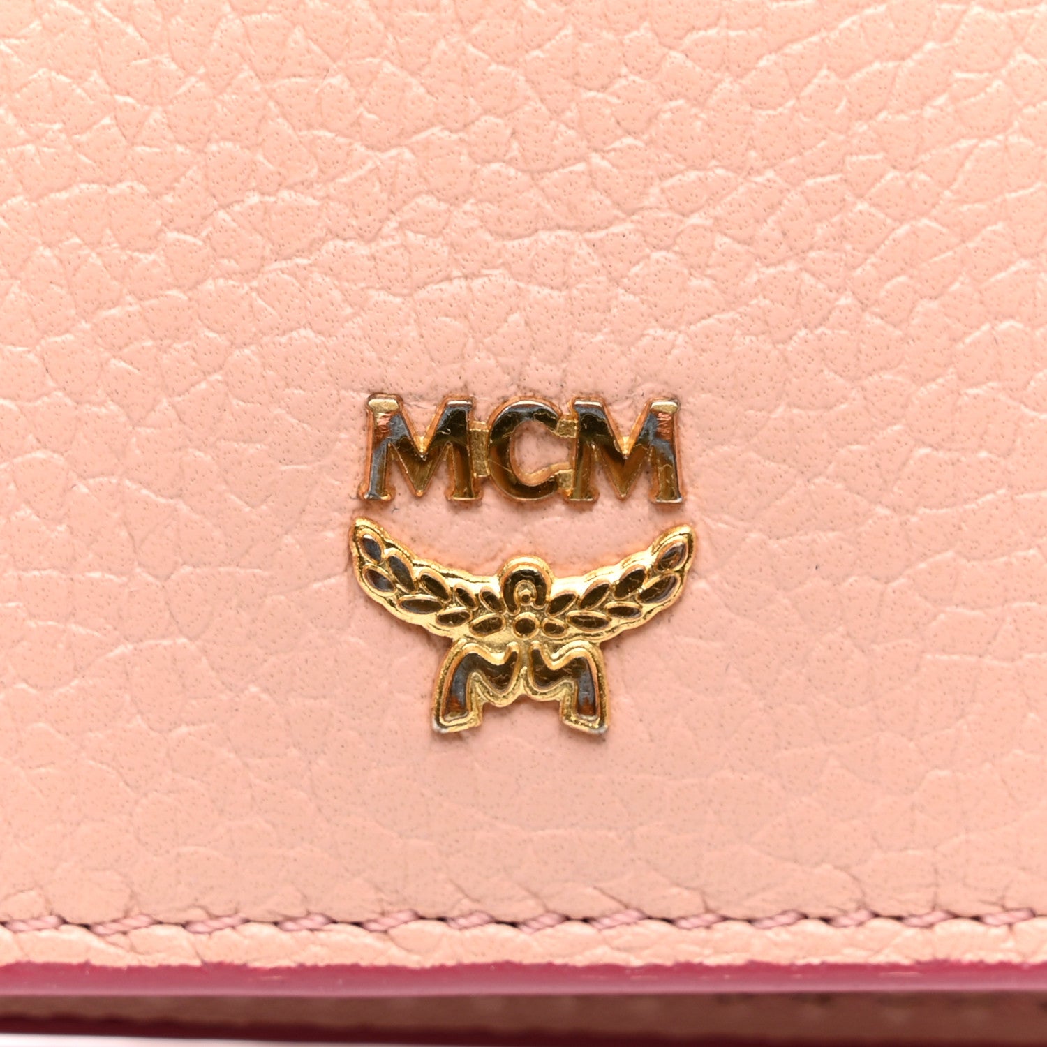 MCM Grained Calfskin Mina Mini Wallet Pink Blush 11 of 14