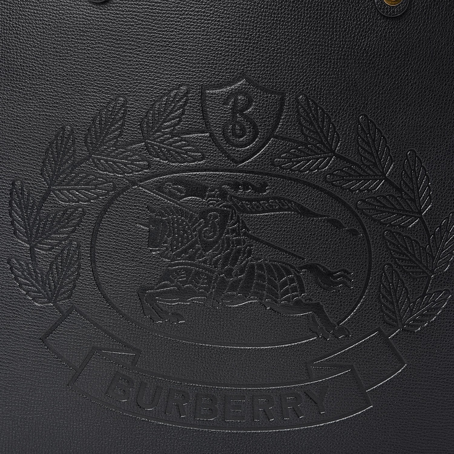 Burberry Calfskin Crest Embossed Large Tote Black 10 of 10