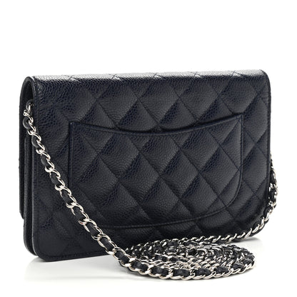 Chanel Caviar Quilted Wallet On Chain WOC Navy 3 of 14