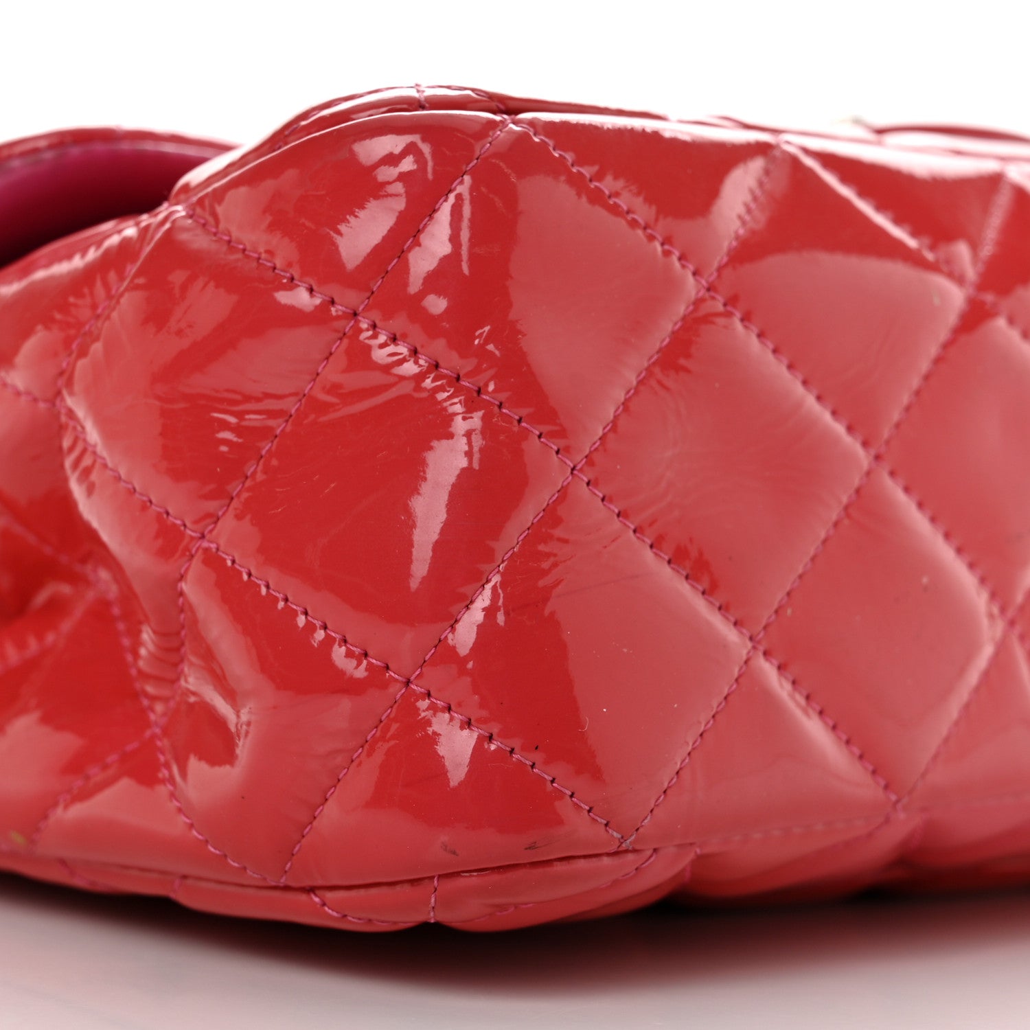 Chanel Patent Quilted Jumbo Double Flap Pink 9 of 13