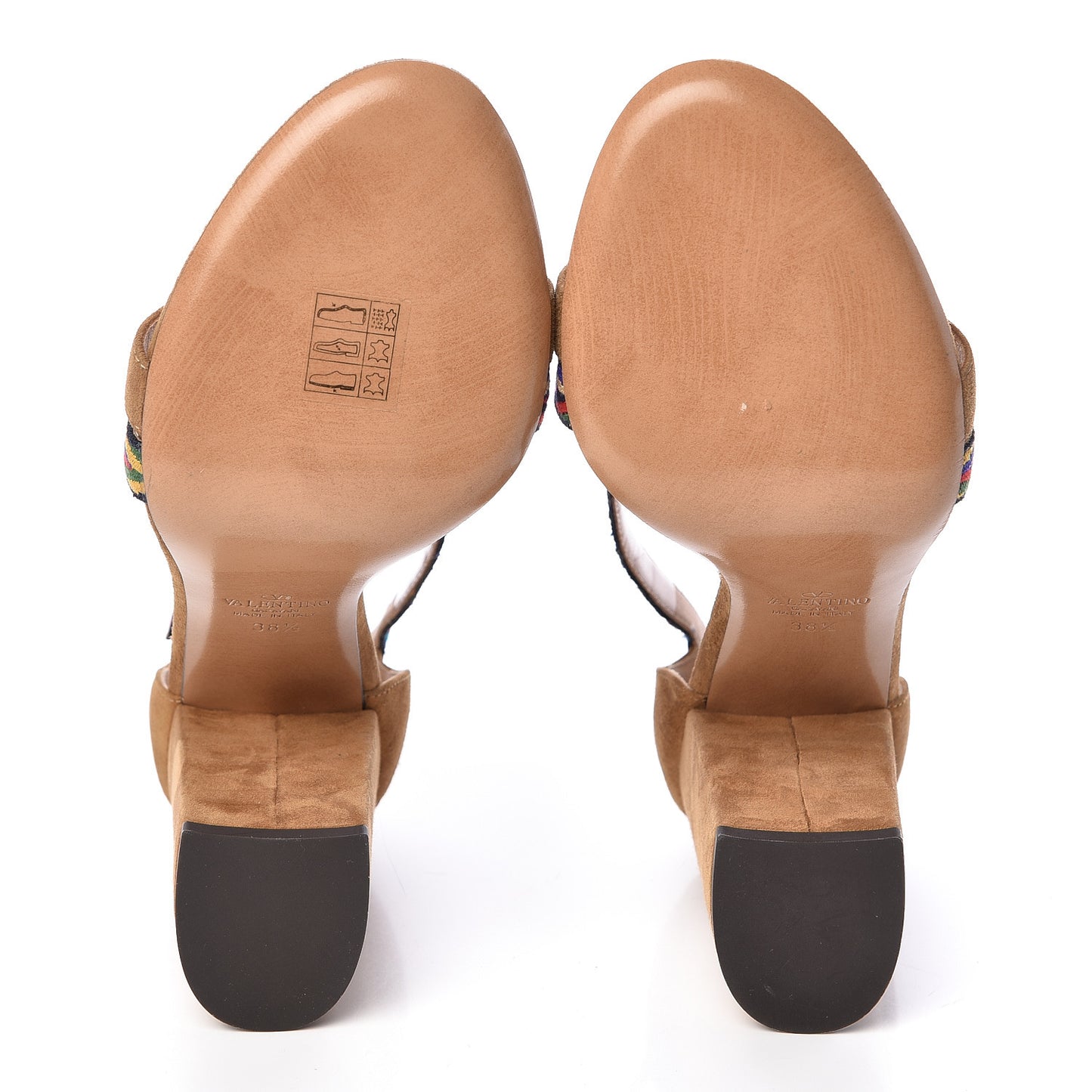 Suede Native Embroidered Strap Sandals 38.5 Beige