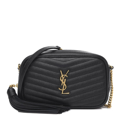 Saint Laurent Grain De Poudre Matelasse Monogram Mini Lou Camera Bag Black 1 of 10