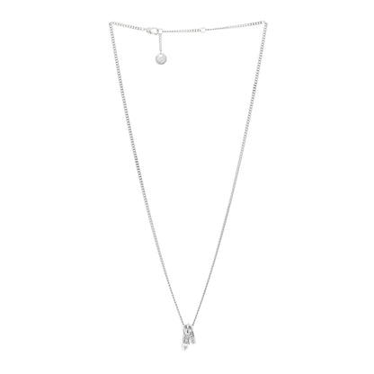 Hermes 18K White Gold Diamond Etriviere Pendant Necklace 3 of 5
