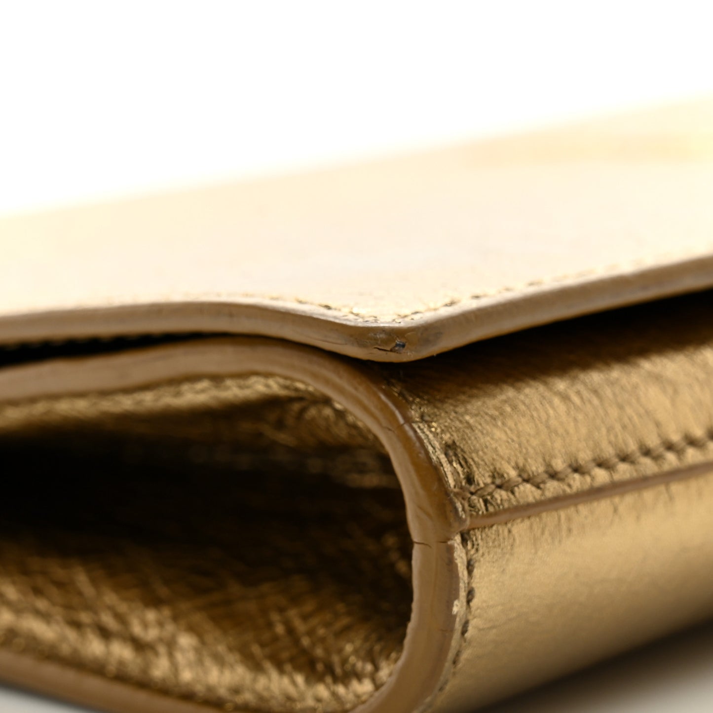Metallic Calfskin Monogram Large Belle De Jour Clutch Gold