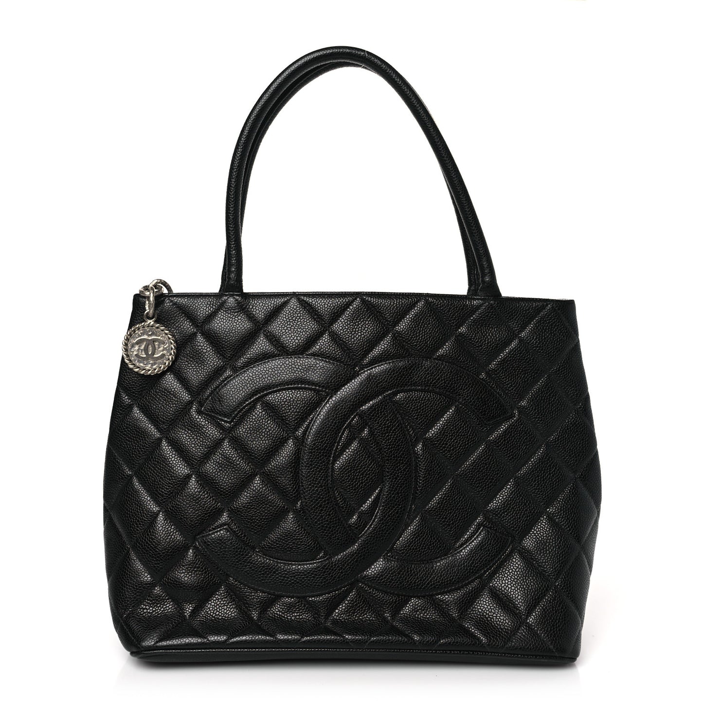 Caviar Quilted Medallion Tote Black