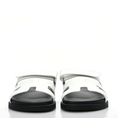 Hermes Calfskin Womens Chypre Sandals 37 White 2 of 9