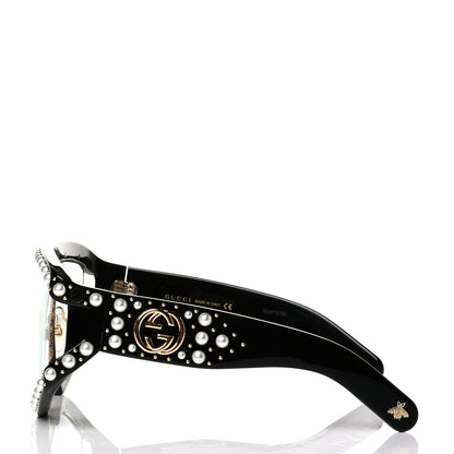 Gucci Acetate Pearl Rectangular Frame Sunglasses GG0234S Black 3 of 5