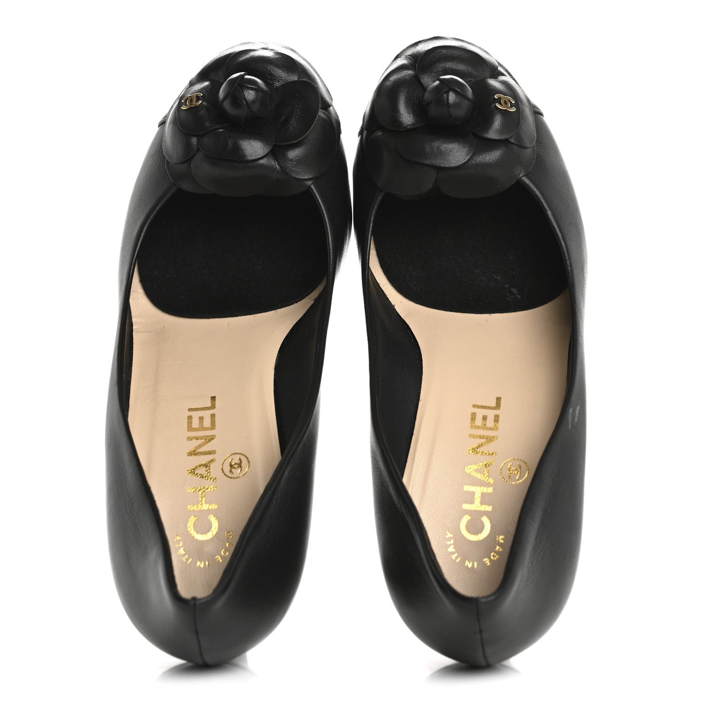 Lambskin Camellia Pumps 37.5 Black