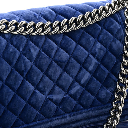 Chanel Velvet Quilted Medium Boy Flap Blue 13 of 13