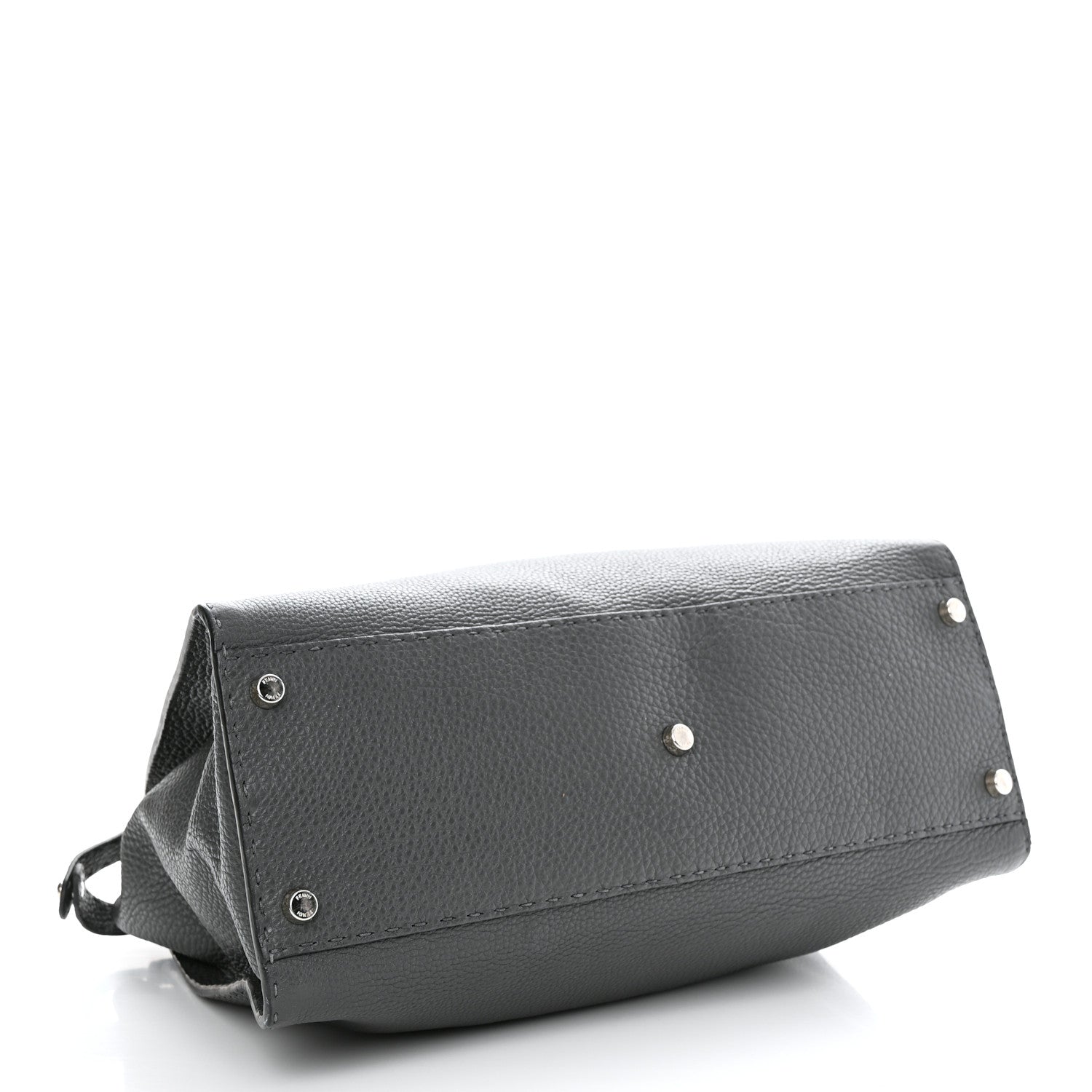 Fendi Cuoio Romano Selleria Bi-Color Large Peekaboo Iconic Satchel Asfalto Latte 4 of 12