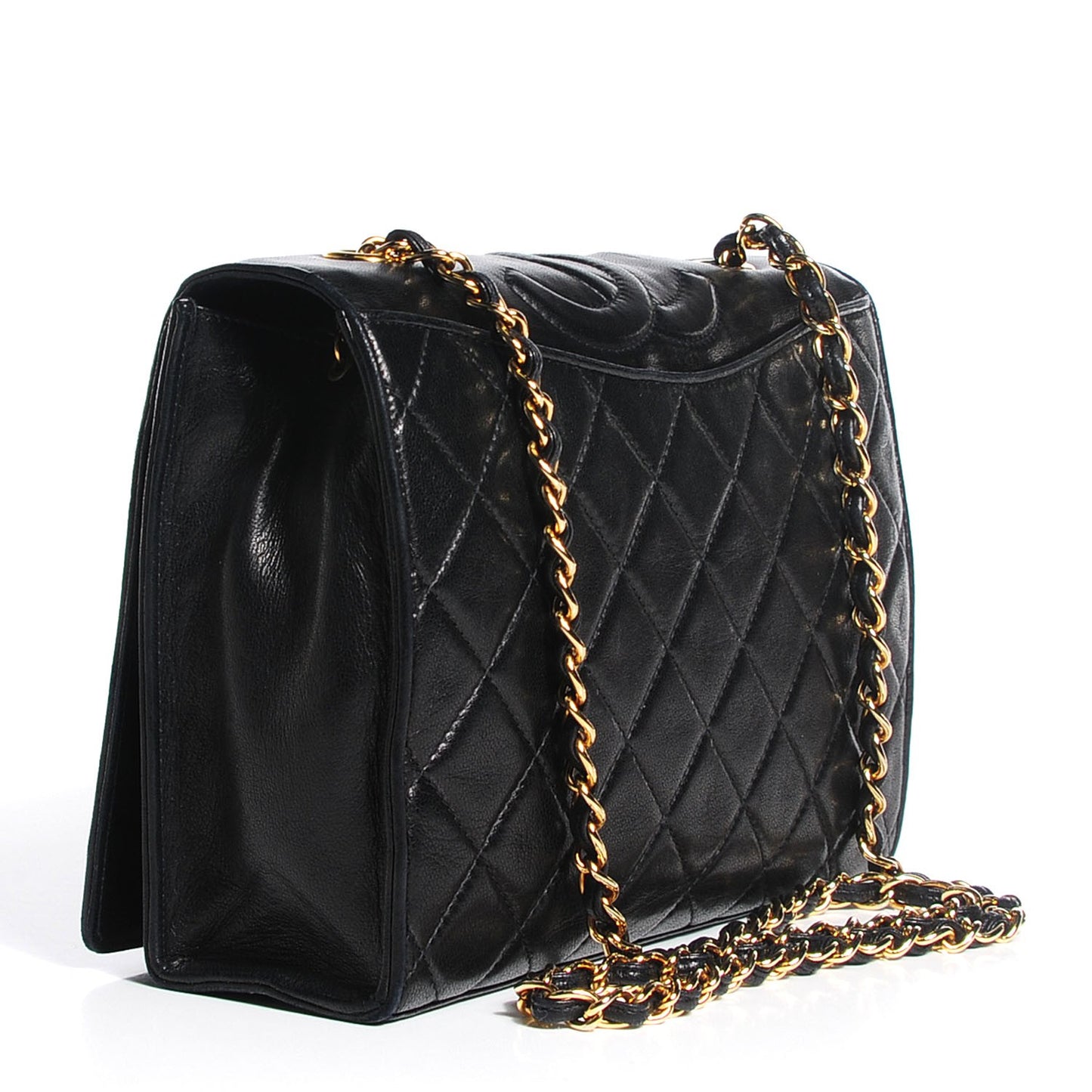 Lambskin Quilted CC Small Single Flap Black