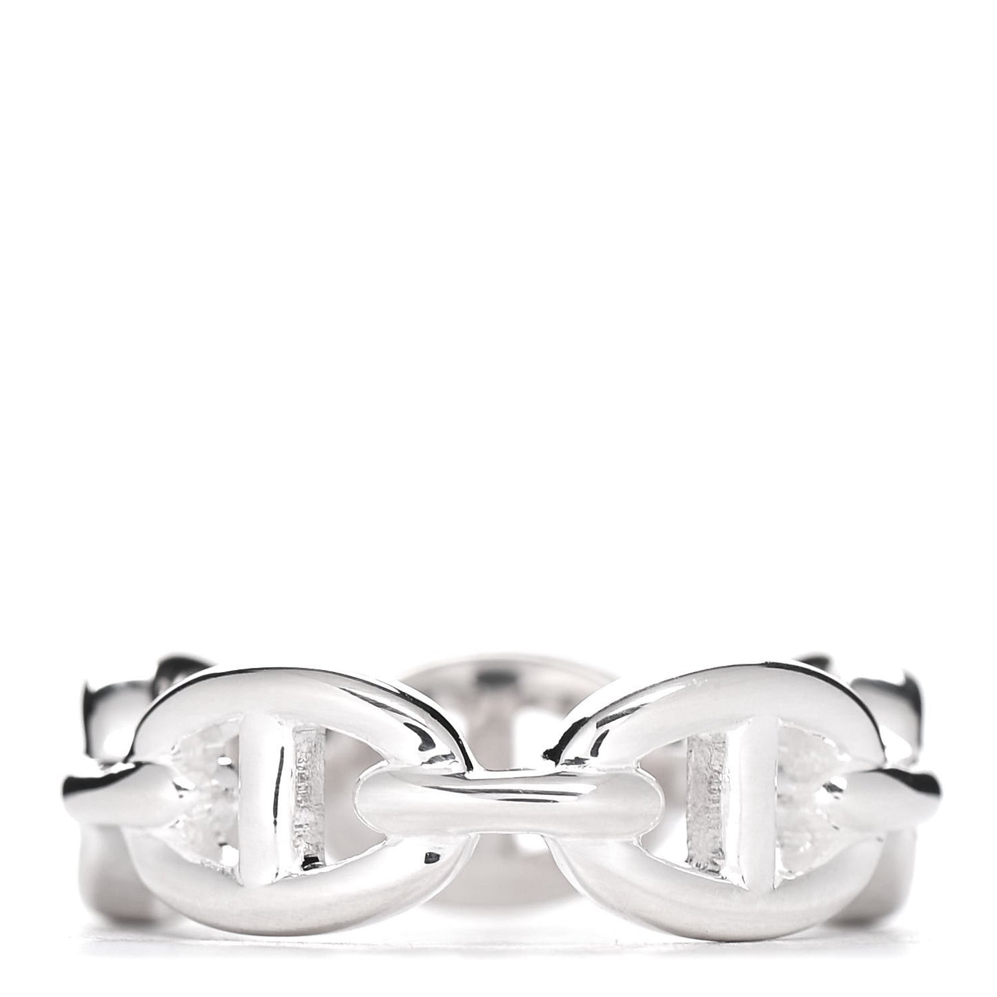 Sterling Silver PM Chaine d'Ancre Enchainee Band Ring 53 6.5