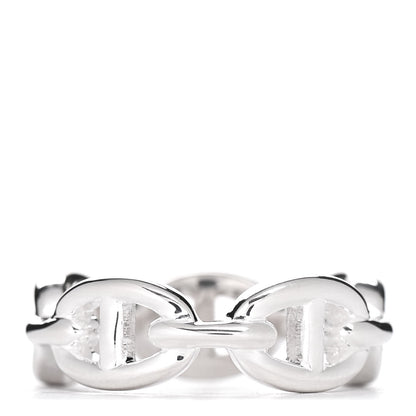 Hermes Sterling Silver PM Chaine d'Ancre Enchainee Band Ring 53 6.5 3 of 6