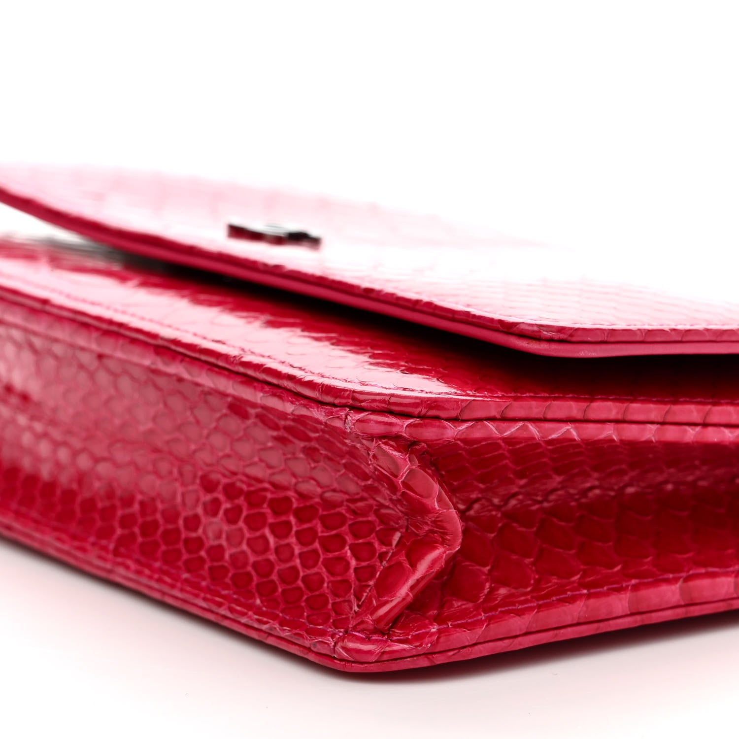 Chanel Snakeskin Wallet On Chain WOC Pink 11 of 11
