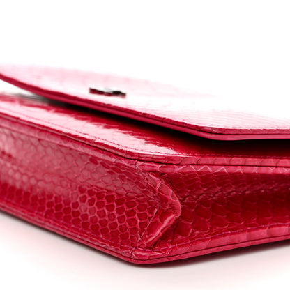 Chanel Snakeskin Wallet On Chain WOC Pink 11 of 11