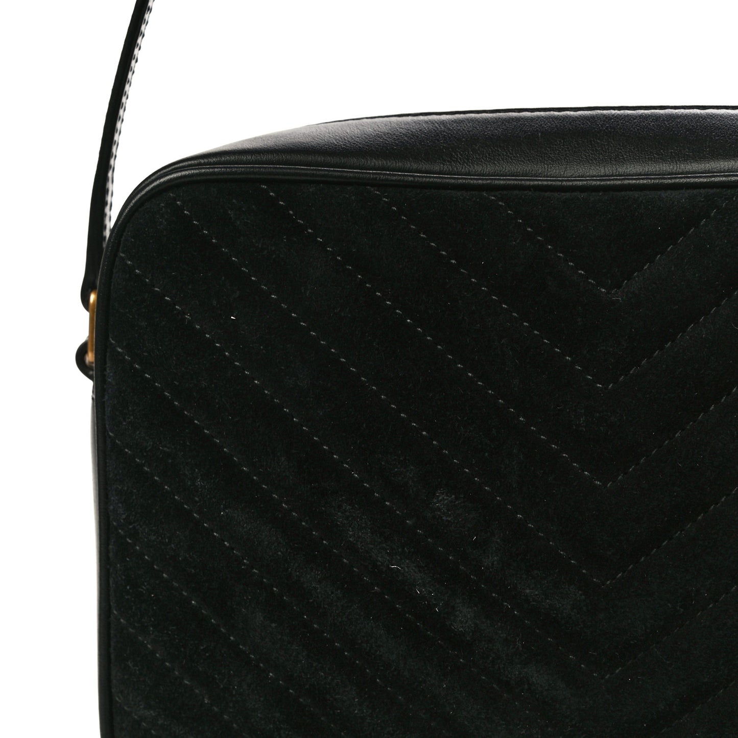 Suede Calfskin Monogram Lou Camera Bag Black