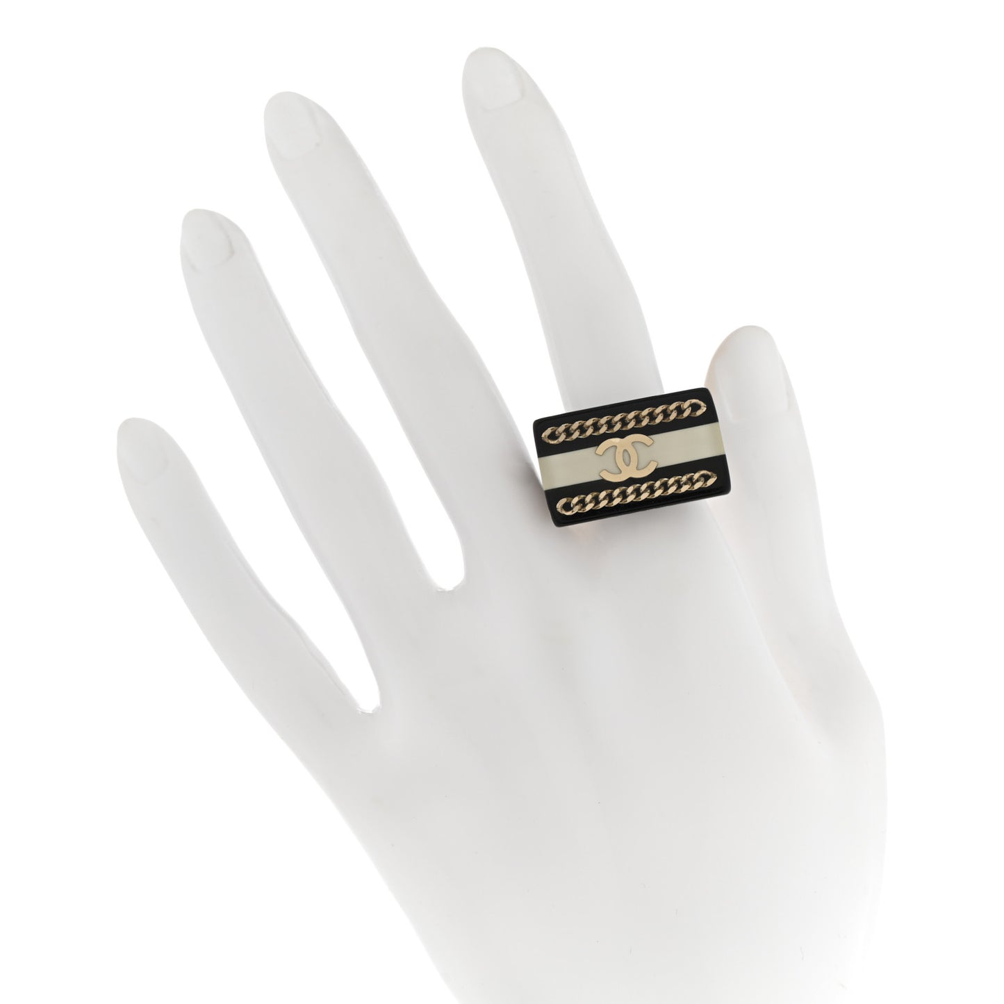 Resin Chain CC Ring 53 6.25 Black