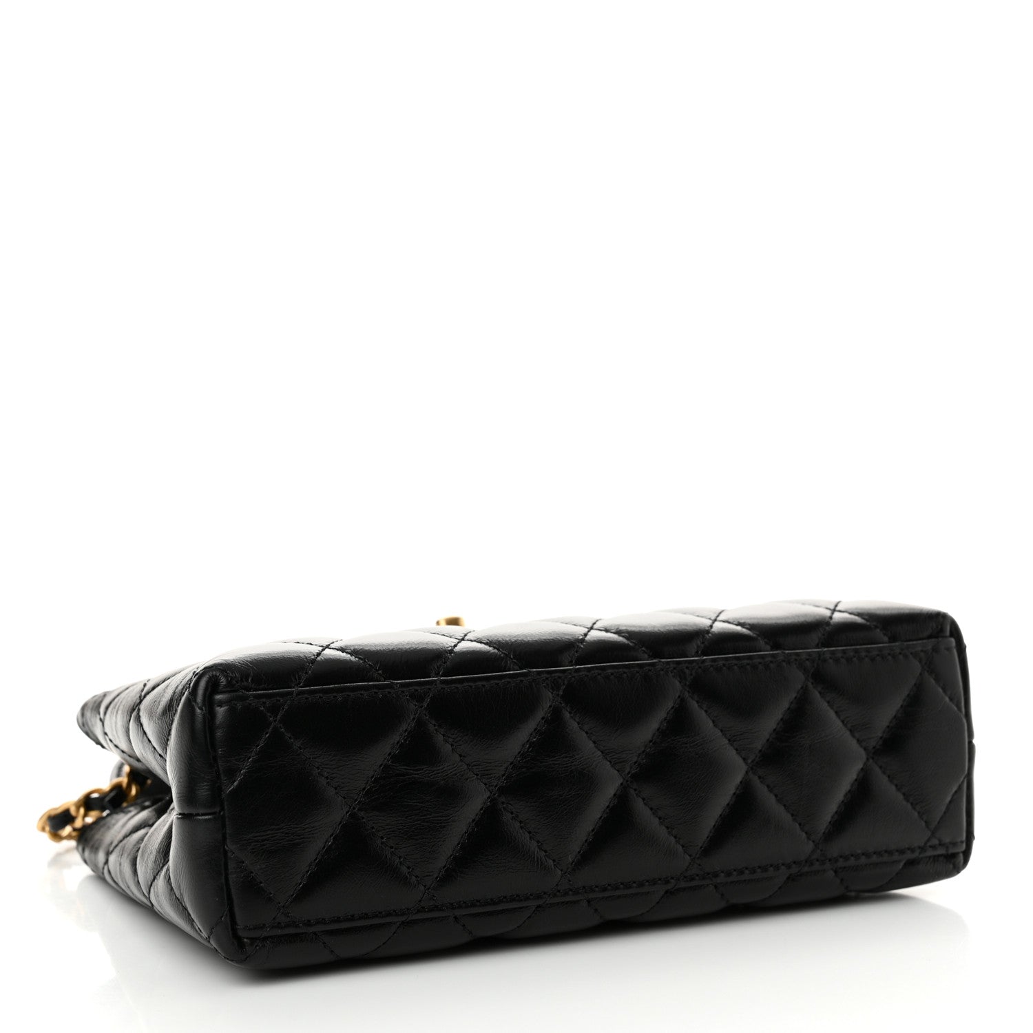 Chanel Shiny Aged Calfskin Quilted Nano Kelly Shopper Black 4 of 13