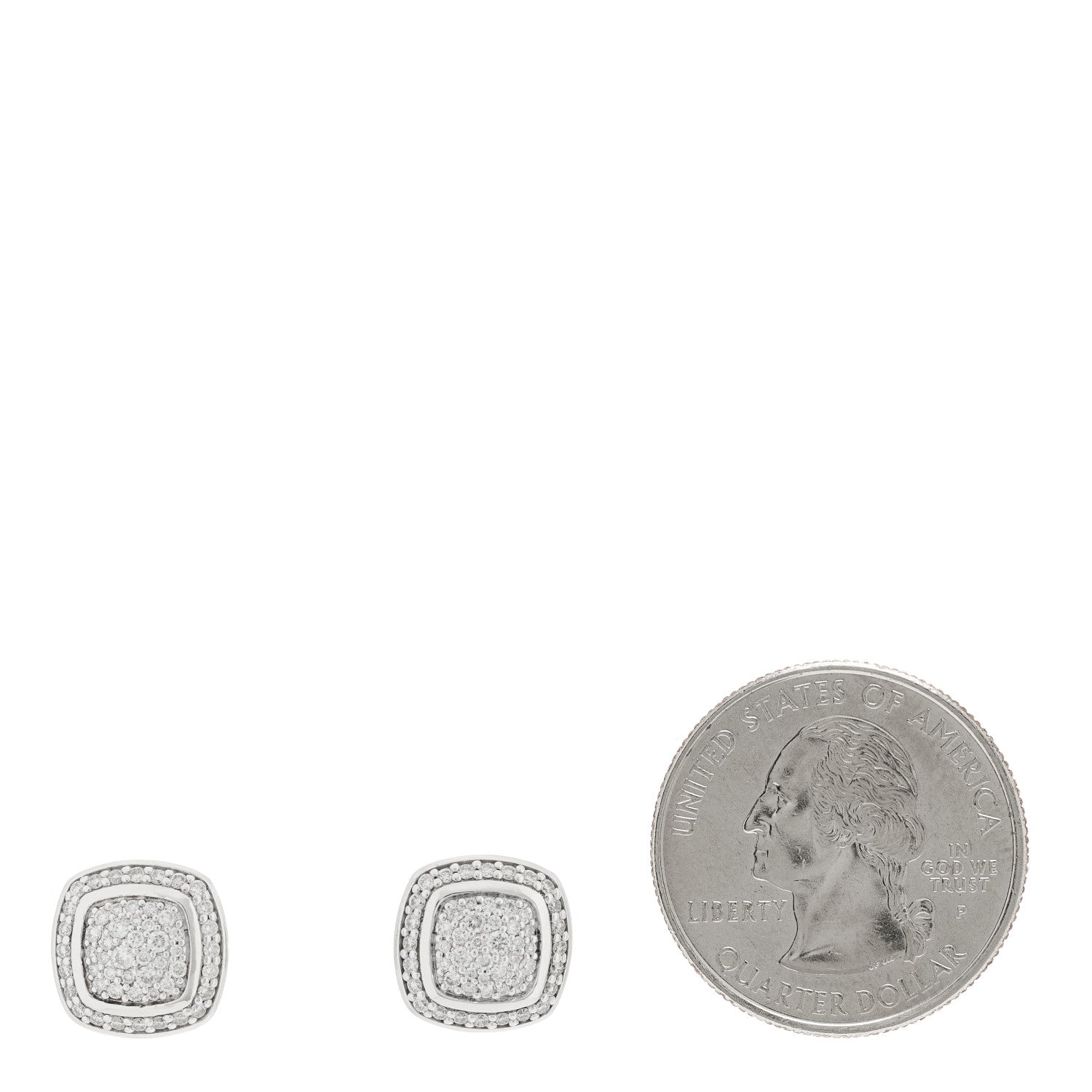 David Yurman Sterling Silver Diamond 7mm Pave Albion Earrings 2 of 5