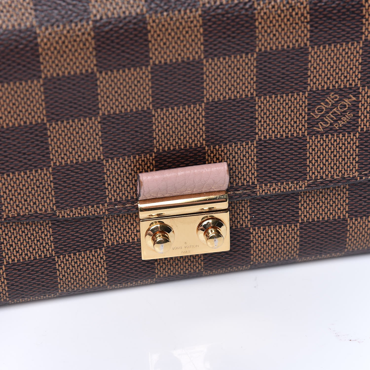 Louis Vuitton Damier Ebene Croisette Chain Wallet Rose Ballerine 8 of 8