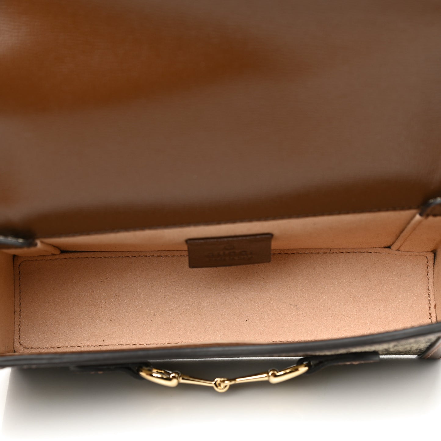 GG Supreme Monogram Mini Horsebit 1955 Shoulder Bag Beige Brown Sugar