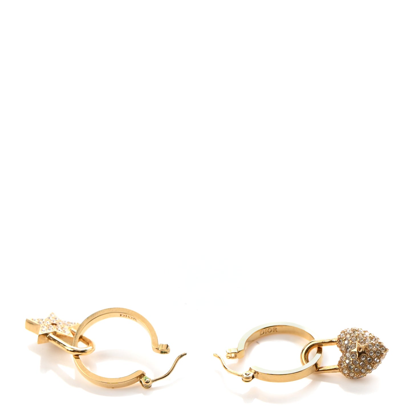 Crystal Lucky Locket Earrings Gold
