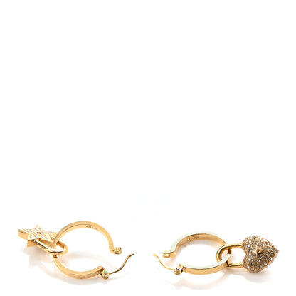 Christian Dior Crystal Lucky Locket Earrings Gold 3 of 4