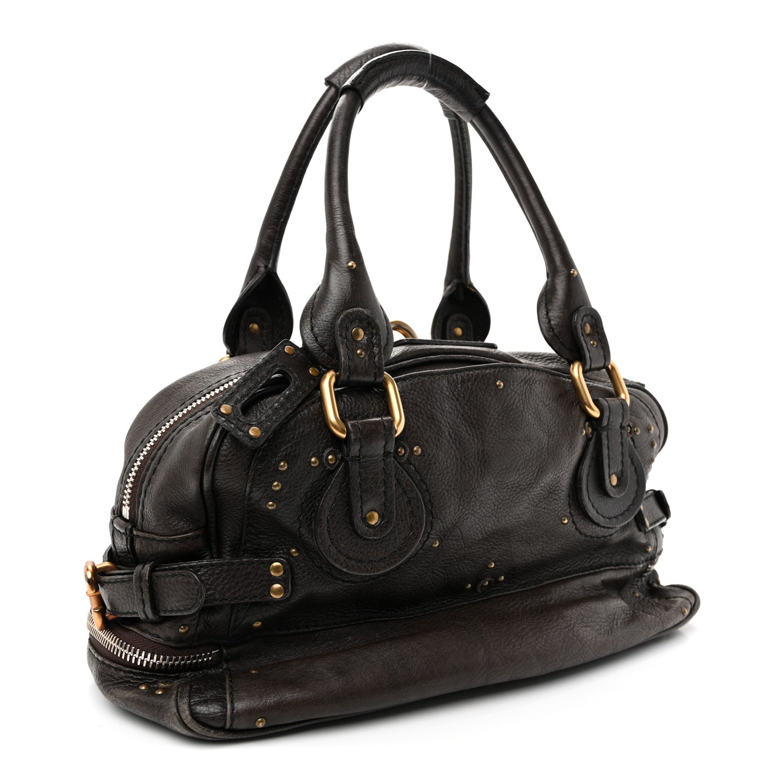 Chloe Calfskin Paddington Double Zip Bowler Chocolate 3 of 10