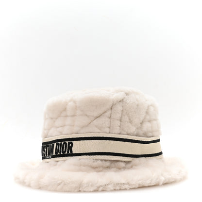 Christian Dior Shearling Cannage D-Bobby Bucket Hat 58 Ecru 1 of 8