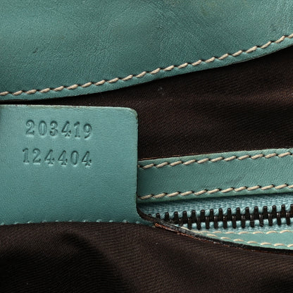 Gucci Calfskin Monogram Web Bardot Turquoise 6 of 19