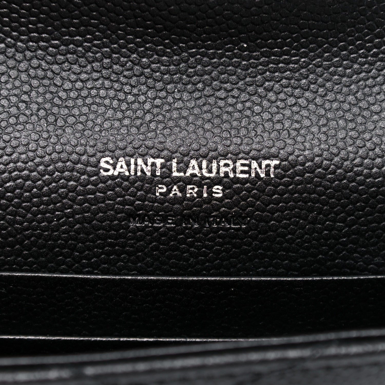 Saint Laurent Grain De Poudre Matelasse Chevron Small Monogram Envelope Wallet Black 6 of 8