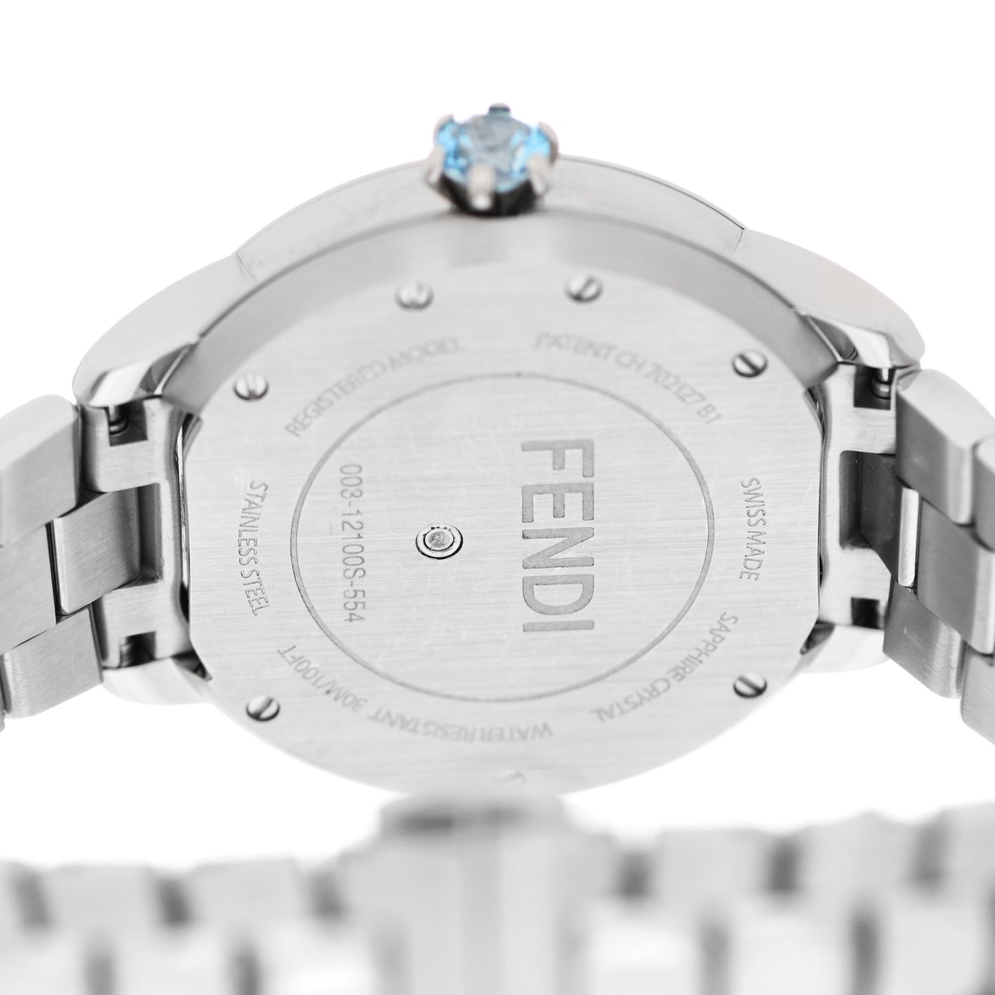 Stainless Steel Diamond Bezel Mother of Pearl Topaz 34mm Crazy Carats Quartz Watch