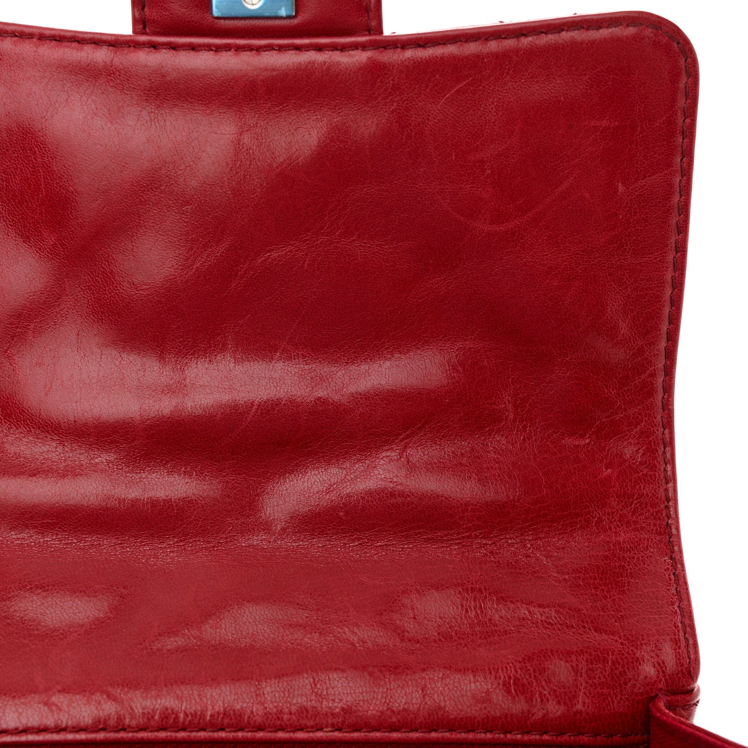 Chanel Lambskin Quilted Messenger Bag Red 11 of 12