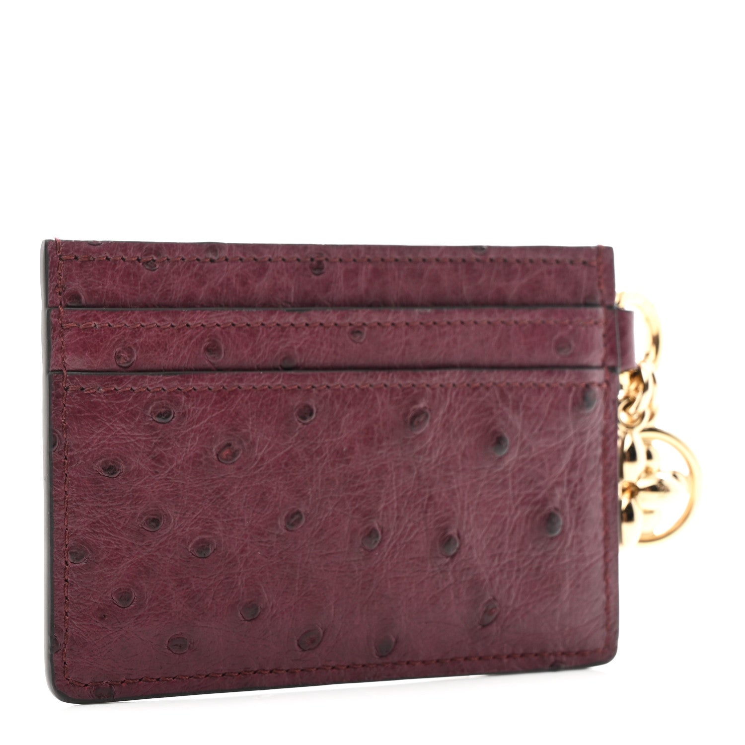 Louis Vuitton Ostrich LV Charms Card Holder Bordeaux 3 of 7