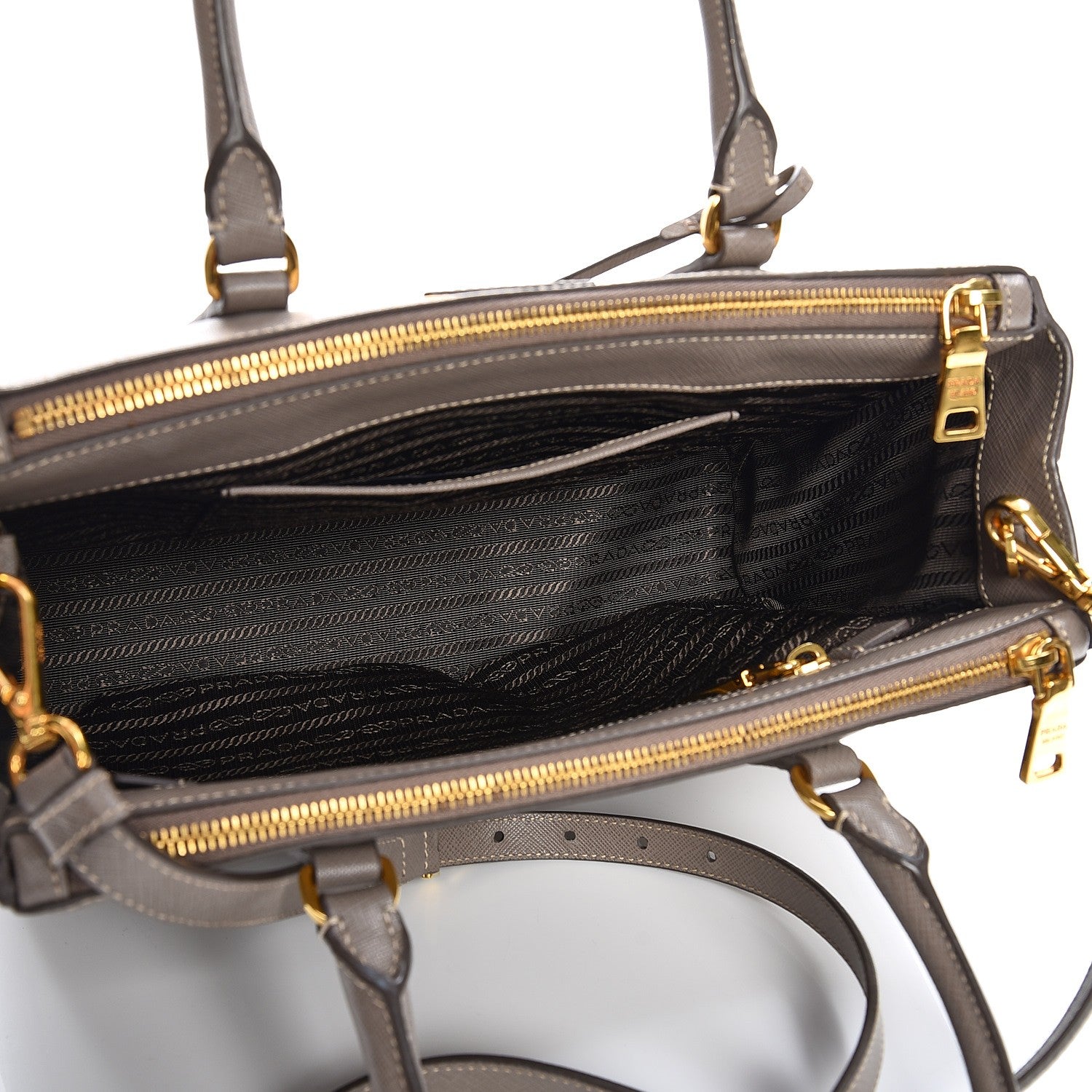 Prada Saffiano Small Galleria Double Zip Tote Argilla 6 of 11