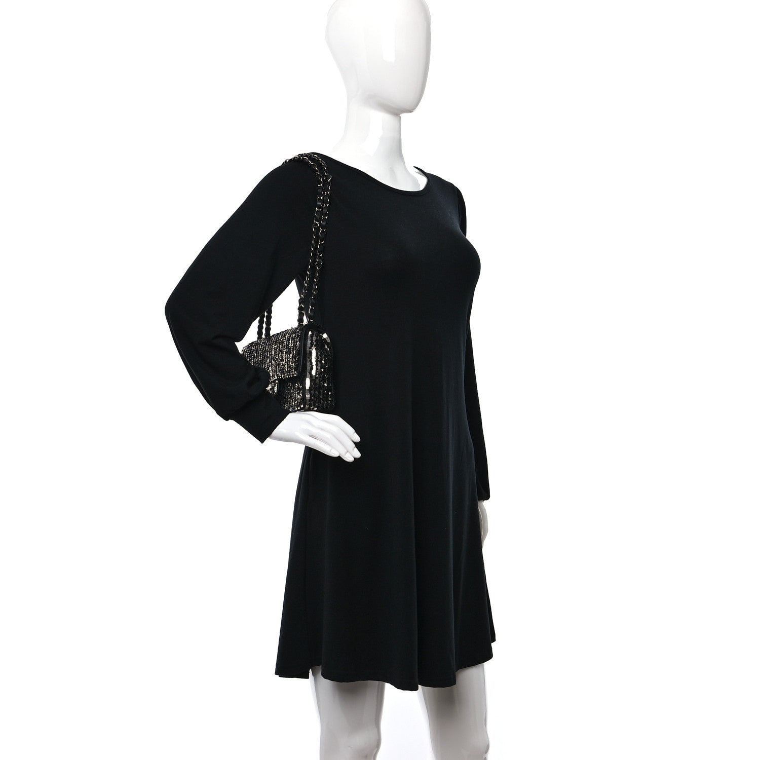 Chanel Sequin Lambskin Small Flap Black Silver 2 of 10