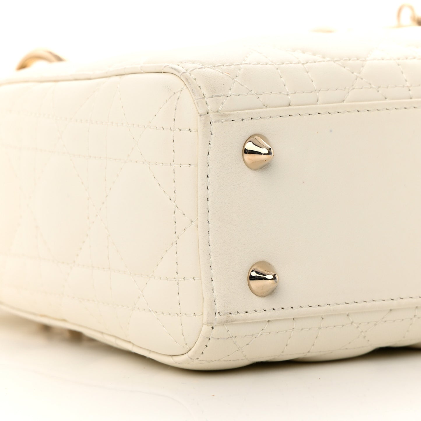 Lambskin Cannage Small My ABCDior Lady Dior White
