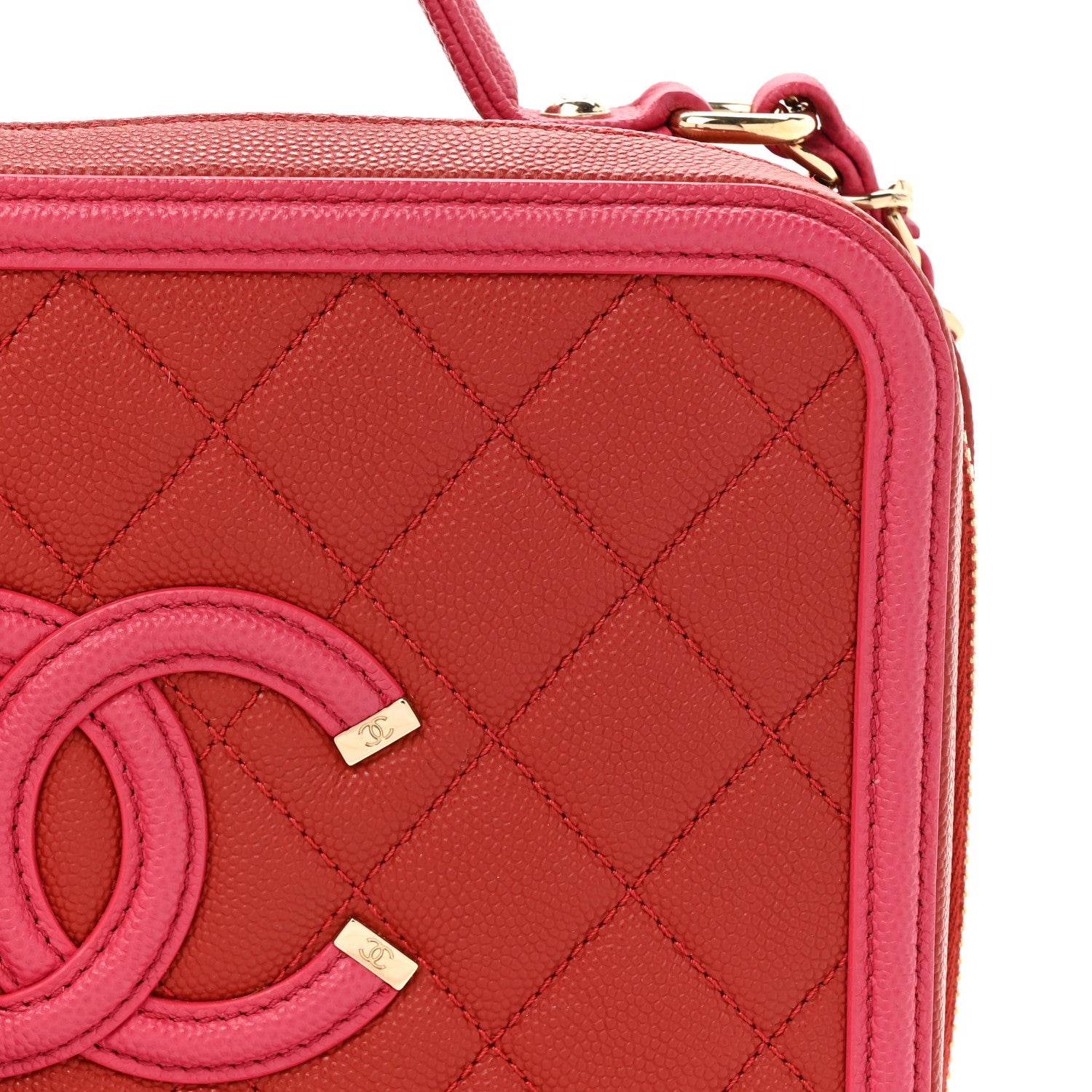 Chanel Caviar Quilted Medium CC Filigree Vanity Case Pink 8 of 11