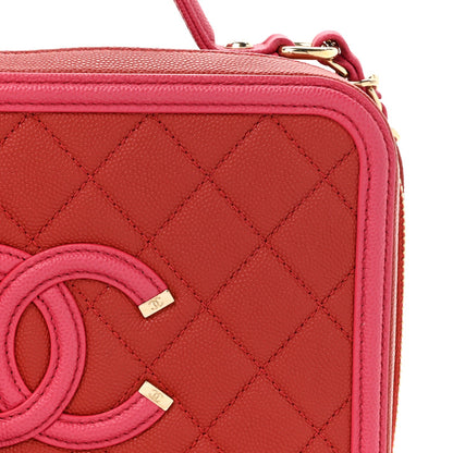 Chanel Caviar Quilted Medium CC Filigree Vanity Case Pink 8 of 11