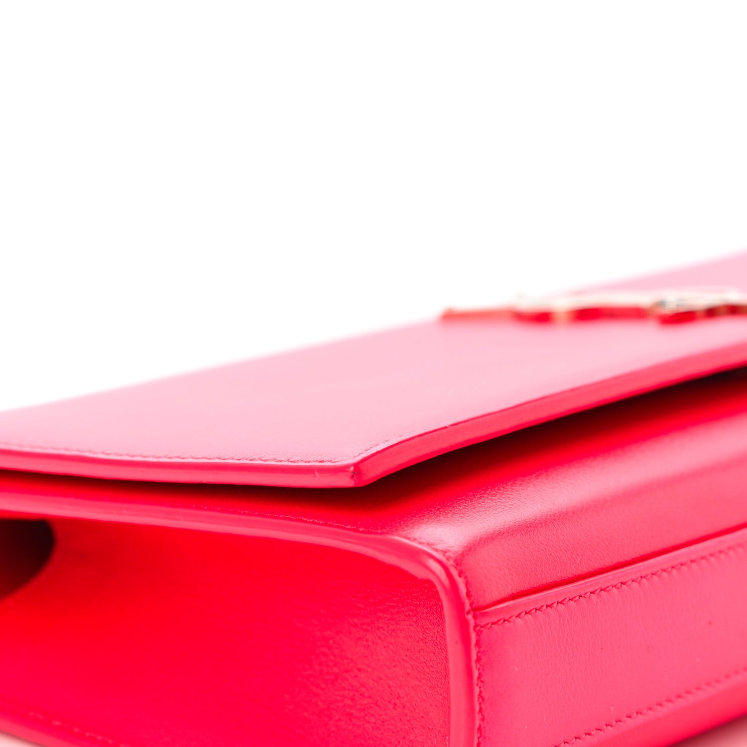 Saint Laurent Calfskin Classic Monogram Cassandre Clutch Lipstick Fuchsia 10 of 11