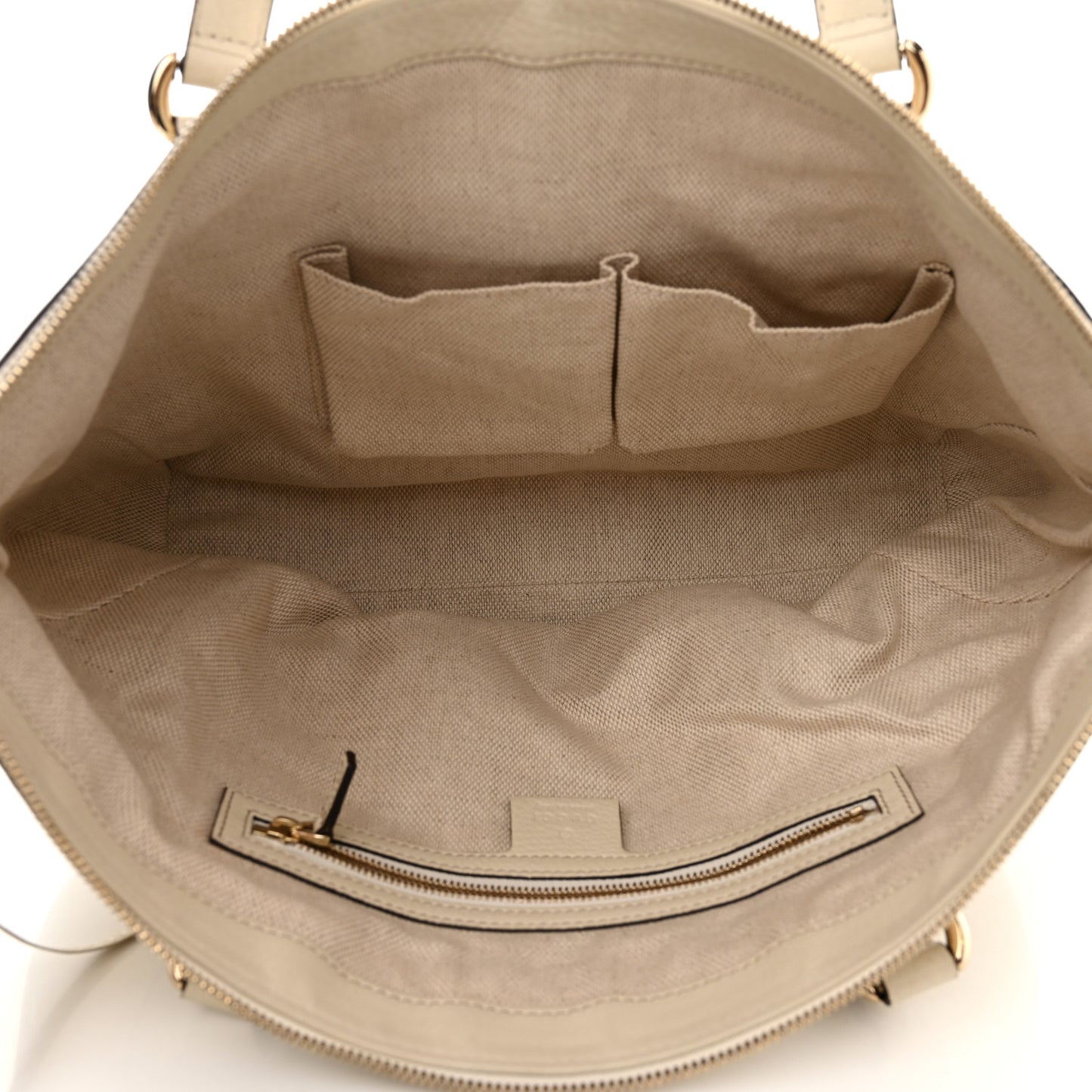 Pebbled Calfskin Small Soho Top Handle Bag Off White