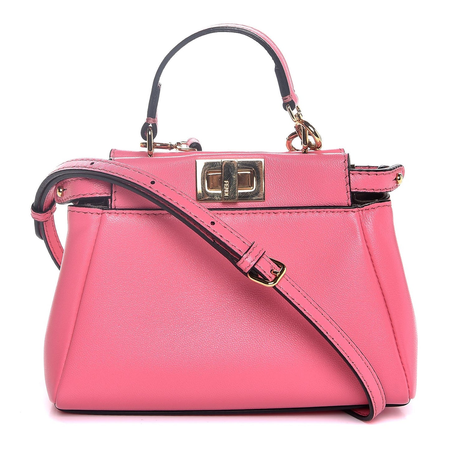 Shiny Nappa Micro Peekaboo Iconic Satchel Rosa Fluo
